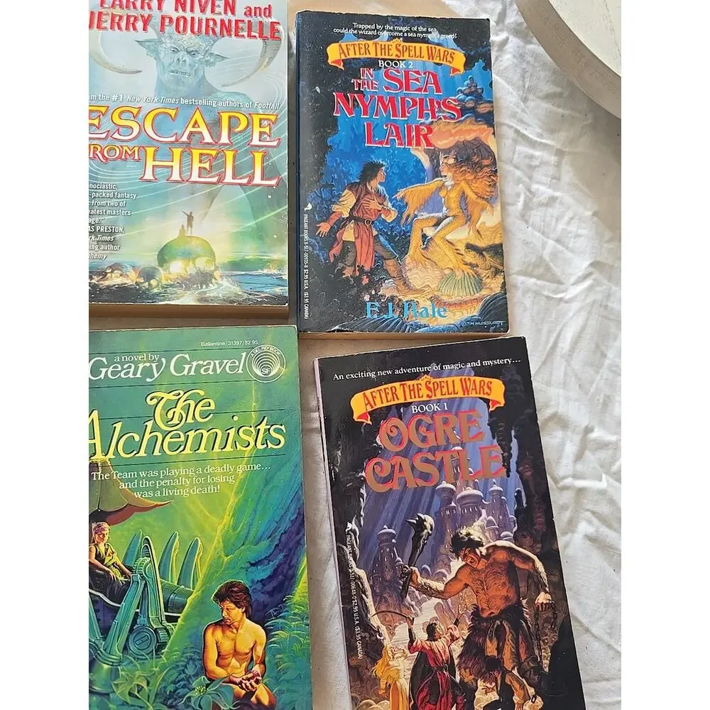 Lot of 9 Vintage Mixed Authors Fantasy Science Fiction Paperback‎ Novel Books